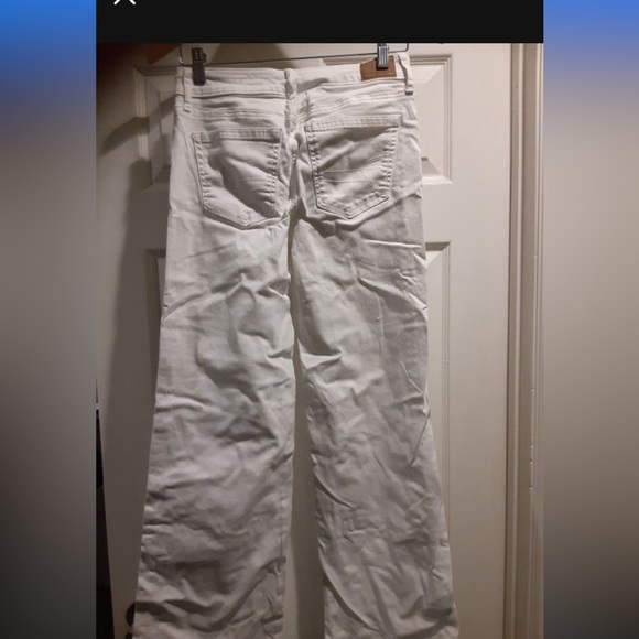 American Eagle Outfitters Super Stretch Sz 4 Regular Button Down Wide Leg Jeans - Picture 2 of 4